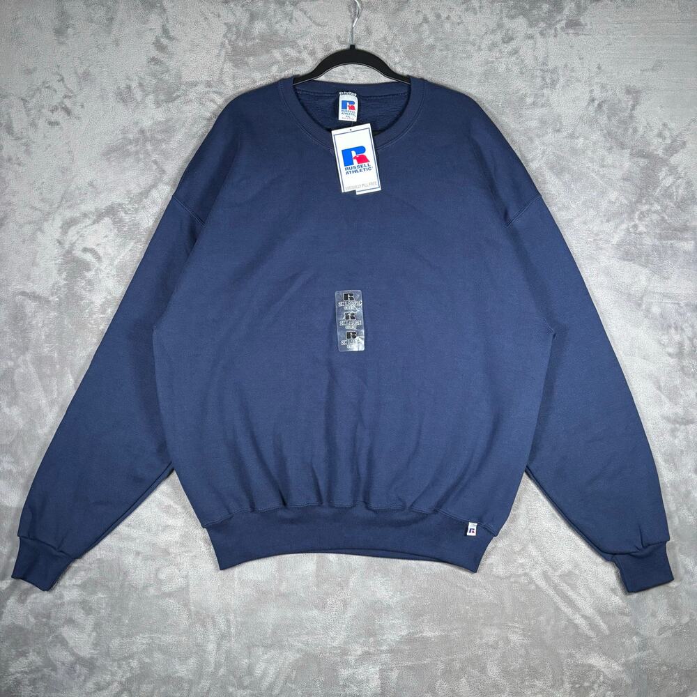 Vintage Y2K Russell Athletic Men’s NuBlend Navy Crewneck Sweatshirt XXL NWT